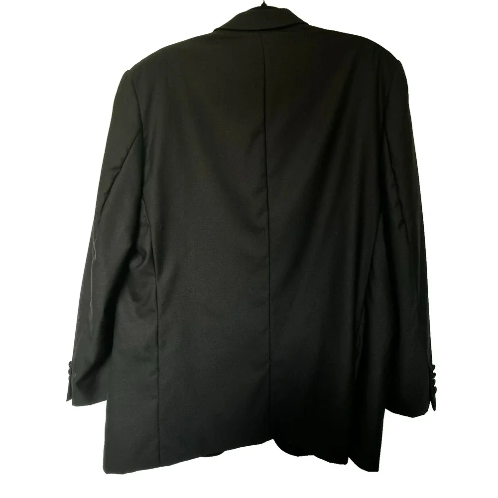 ALFANI Men's 44R Vintage Black Wool Blazer Suit Jacket Sport Coat Career Wedding